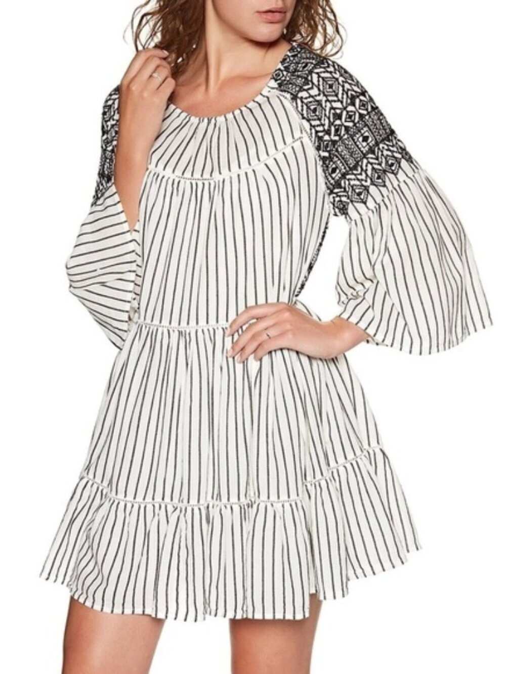 Free People Lola Embroidered Mini Dress